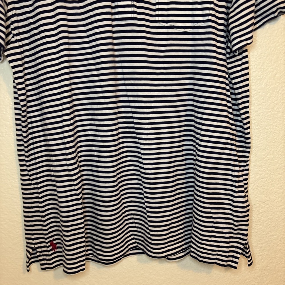 POLO RALPH LAUREN DESIGNER POLO SHIRT Mens XL‎ Striped Blue & white - Picture 9 of 16